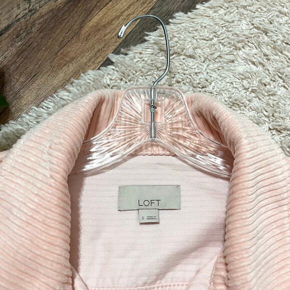 LOFT Size Small Baby Pink Super Soft Corduroy Button Front Jacket - Picture 3 of 5